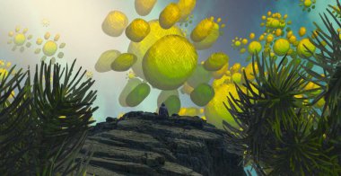 Soyut renkli arka plan, hayal gücü kavramı insan silueti.