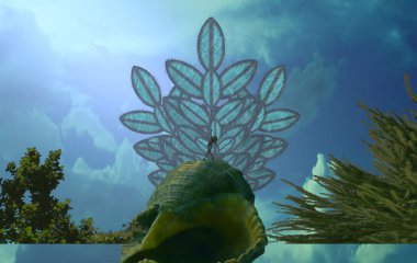 Soyut renkli arka plan, hayal gücü kavramı insan silueti.