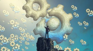 Soyut renkli arka plan, hayal gücü kavramı insan silueti.