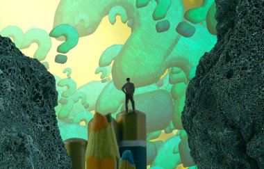 Soyut renkli arka plan, hayal gücü kavramı insan silueti.