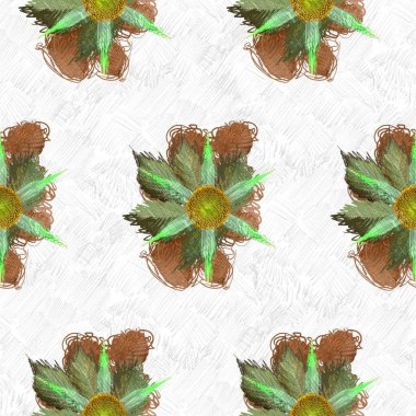 Dağınık tarzda çiçek çizim, grungy arka plan.