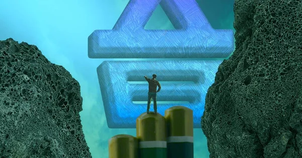 Soyut renkli arka plan, hayal gücü kavramı insan silueti.