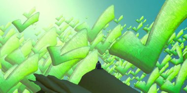 Soyut renkli arka plan, hayal gücü kavramı insan silueti.