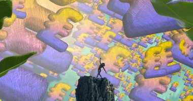 Soyut renkli arka plan, hayal gücü kavramı insan silueti.