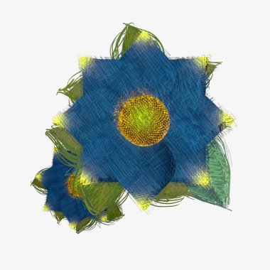 mavi yapraklar beyaz arkaplanda izole