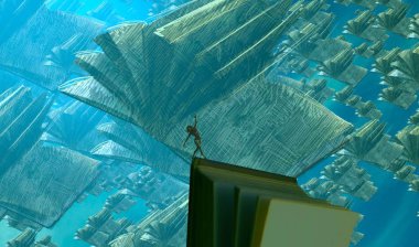 Soyut renkli arka plan, hayal gücü kavramı insan silueti.