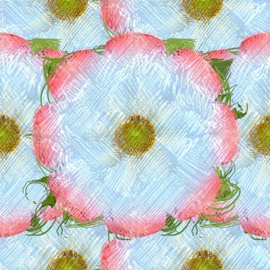 Arka planda çiçekler olan kusursuz desen