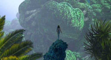 Ormandaki yeşil ağaç