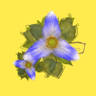 beyaz zemin üzerine suluboya çiçek