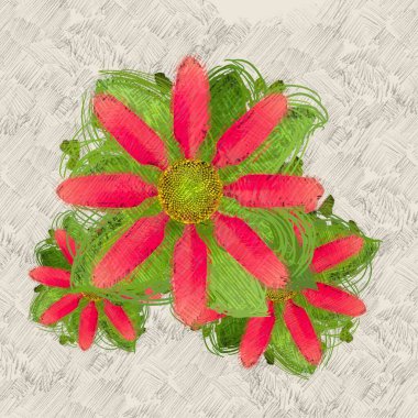 Eskipli arka planda dağınık grungy çiçekler