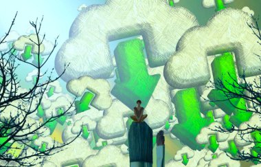 Soyut renkli arka plan, hayal gücü kavramı insan silueti.