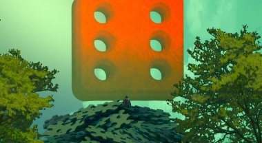 Soyut renkli arka plan, hayal gücü kavramı insan silueti.