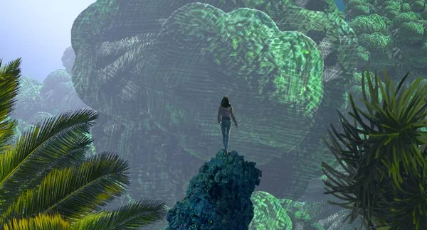 Ormandaki yeşil ağaç