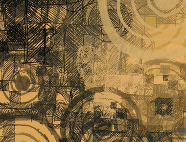 farklı Vintage desenleri ile soyut sanat arka plan