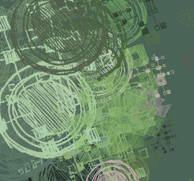 Dijital elemanları ile soyut arka plan