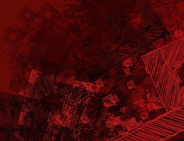 vintage desenleri ile kırmızı kare arka plan