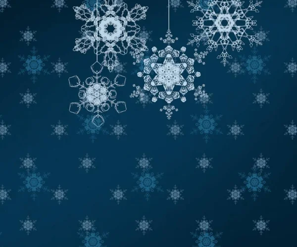 Fondo Abstracto Fondo Pantalla Navidad Con Copos Nieve — Foto de Stock