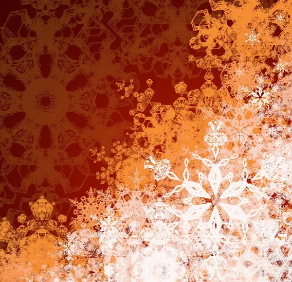 抽象的な背景 雪の結晶とクリスマスの壁紙 — ストック写真