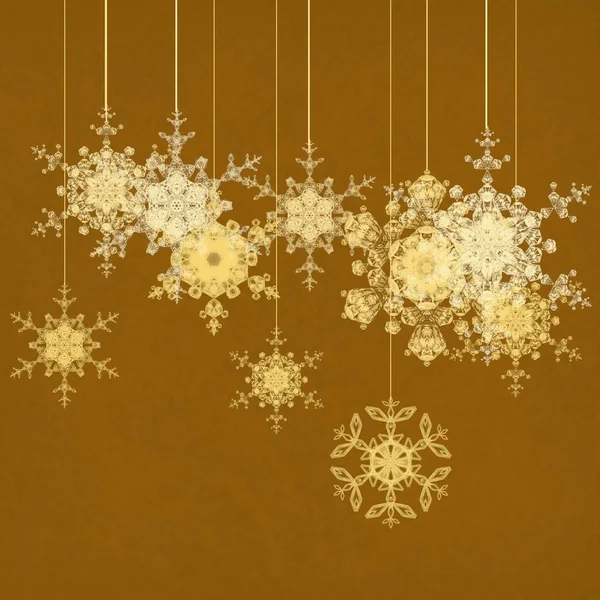 Цифровой Рождественский Фон Снежинками — стоковое фото