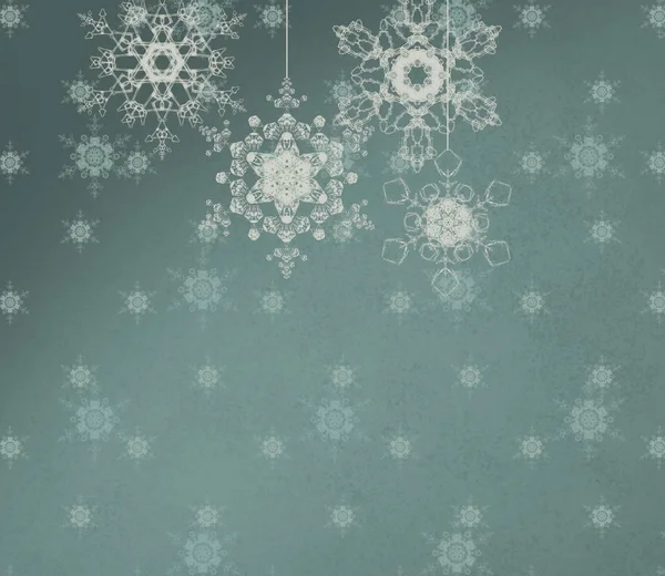 Sfondo Digitale Natale Con Fiocchi Neve — Foto Stock
