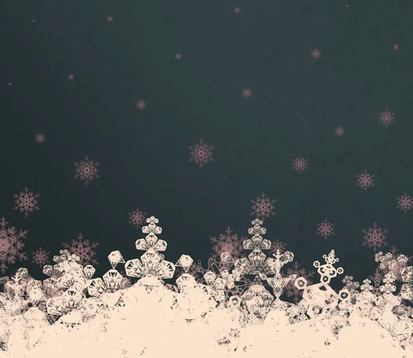 Digital Christmas Background Snowflakes — Stock Photo, Image