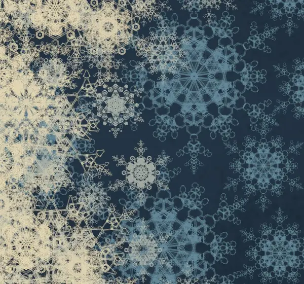 Digitální Vánoční Pozadí Sněhovými Vločkami — Stock fotografie