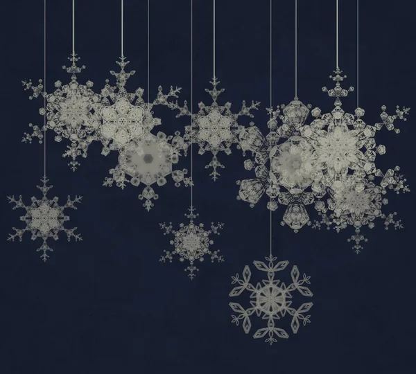 Fondo Navidad Abstracto Con Copos Nieve — Foto de Stock