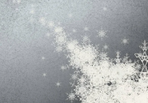 Fond Abstrait Noël Avec Flocons Neige — Photo