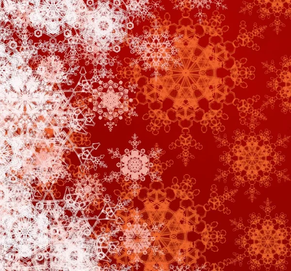 Abstracte Kerstachtergrond Met Sneeuwvlokken — Stockfoto