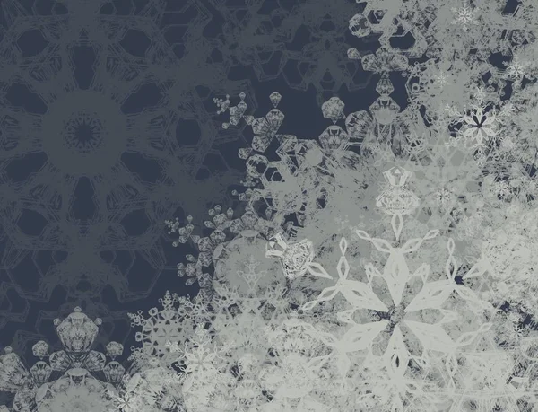 Streszczenie Tła Wzorem Płatków Śniegu — Zdjęcie stockowe