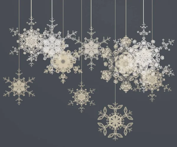 Winter Abstract Wallpaper Christmas Background Snowflakes — Stock Photo, Image