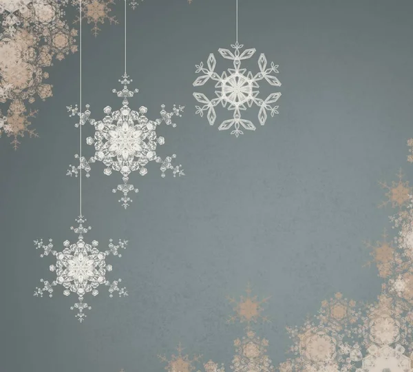 Winter Abstract Behang Kerstmis Achtergrond Met Sneeuwvlokken — Stockfoto