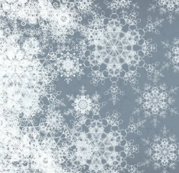 Abstracte Kerst Achtergrond Met Sneeuwvlokken Ruimte Voor Tekst — Stockfoto