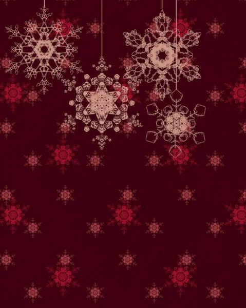 雪片とテキストのためのスペースを持つ抽象的なクリスマスの背景 — ストック写真