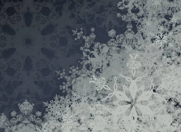 Fondo Navidad Abstracto Con Copos Nieve Espacio Para Texto — Foto de Stock