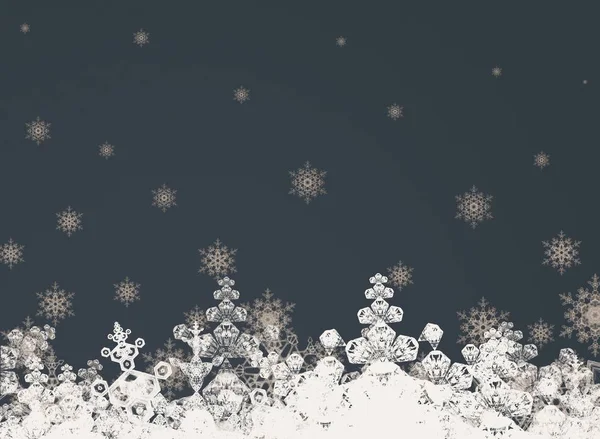 Fondo Navidad Abstracto Con Copos Nieve — Foto de Stock