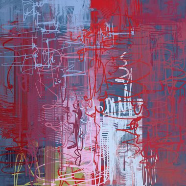 Grunge elemanları ile soyut illüstrasyon