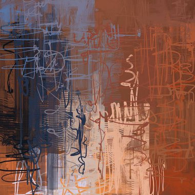 farklı Vintage desenleri ile soyut grunge arka plan