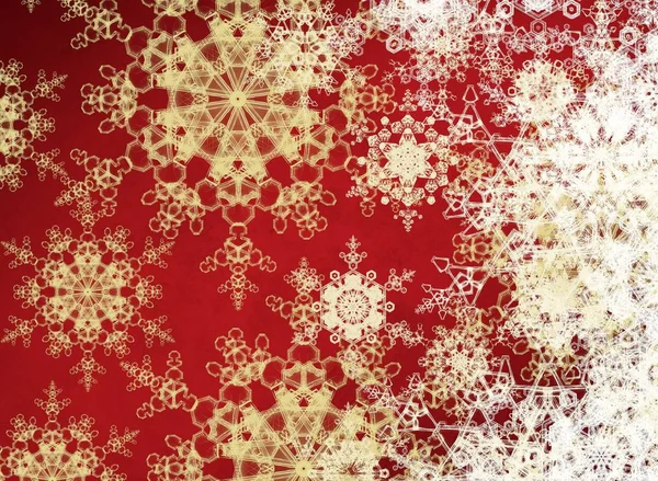 Abstracte Kerstachtergrond Met Sneeuwvlokken — Stockfoto