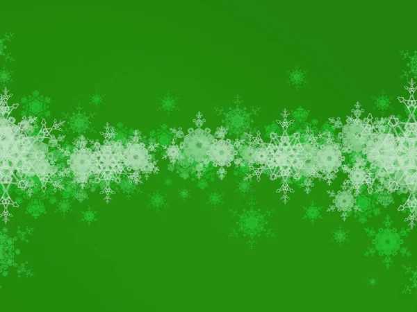 Fondo Navidad Verde Con Copos Nieve — Foto de Stock