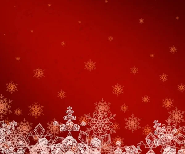 Fondo Navidad Abstracto Con Copos Nieve —  Fotos de Stock