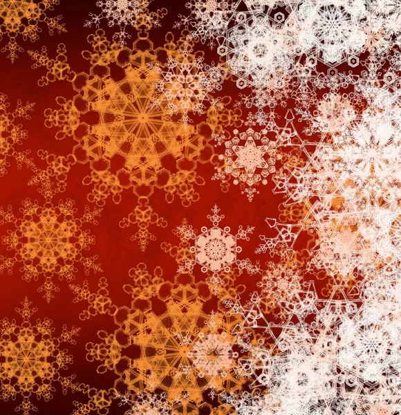 Abstracte Kerstachtergrond Met Sneeuwvlokken — Stockfoto