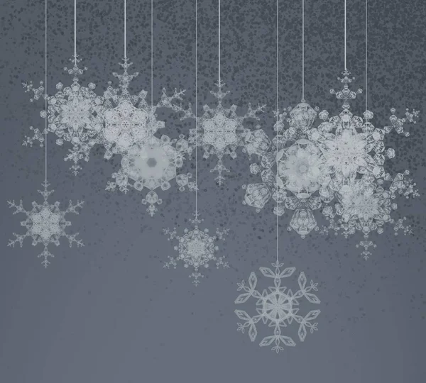 Fondo Navidad Abstracto Con Copos Nieve — Foto de Stock