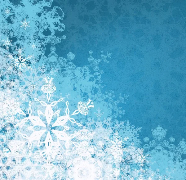 Fondo Navidad Abstracto Con Copos Nieve — Foto de Stock