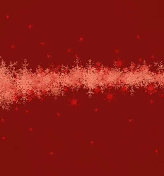 Rode Kerst Achtergrond Met Sneeuwvlokken — Stockfoto