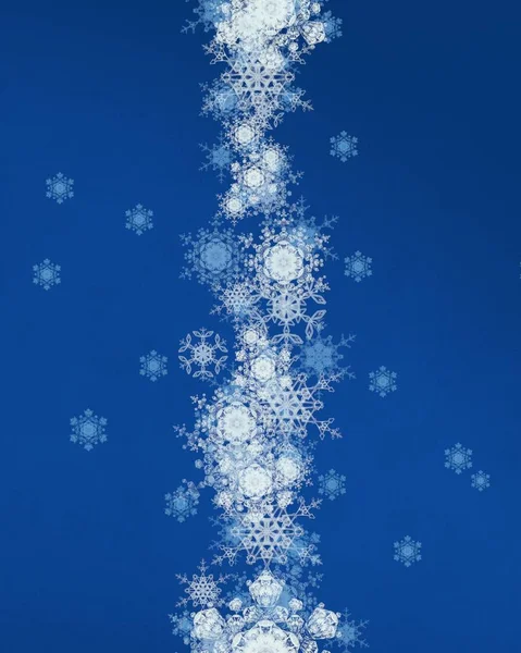 Синьо Білий Фон Сніжинками — стокове фото