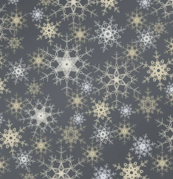 Abstracte Naadloze Patroon Met Sneeuwvlokken — Stockfoto