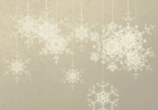 Grunge Blumiger Hintergrund Mit Schneeflocken — Stockfoto