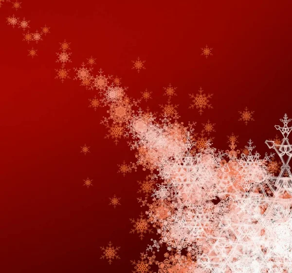 雪の結晶とクリスマスの空の背景 — ストック写真