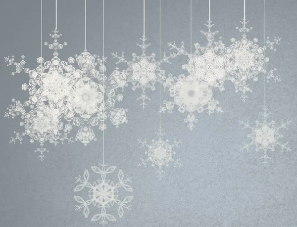 Blue Sky Background Snowflakes — Stock Photo, Image